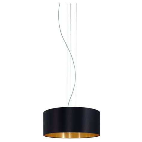 Maserlo Pendant Light Satin Nickel Black Gold Shade