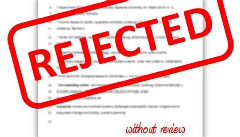 Eight Reasons Why Your Paper Is Rejected