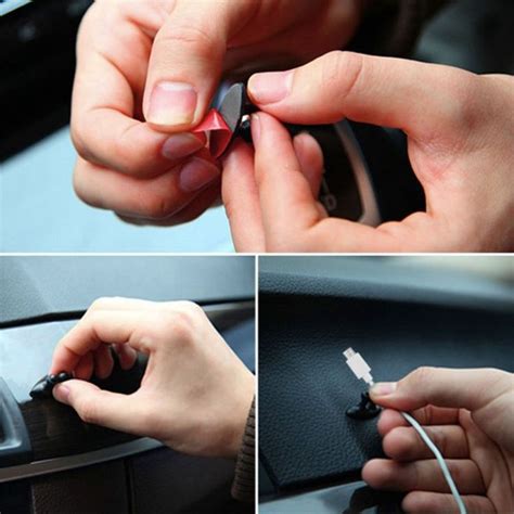 pcs dm  car cable convenient bundle clip  adhesiveblack