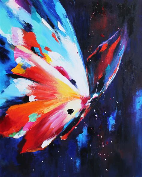 Butterfly oil painting on canvas Butterfly wall art Colorful | Etsy