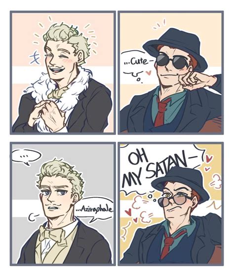 빼므 on Twitter Good omens book Cute gay Angel and devil