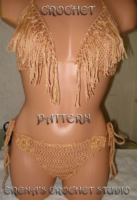 Woman Crochet Wedding Micro Bikini Set Pattern Only With Written Instruction And Diagrams In Pdf