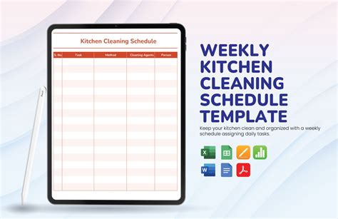 Kitchen Cleaning Schedule Templates In Excel Daily Kitchen Cleaning