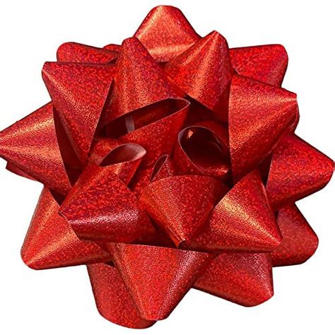 Large Self Adhesive Gift Bow 7 Red Sparkle Peel N Stick By Clear Above