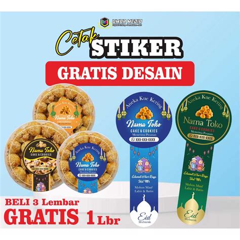 Jual Pcs Sticker Segel Toples Lebaran Kue Kering Ramadan Stiker