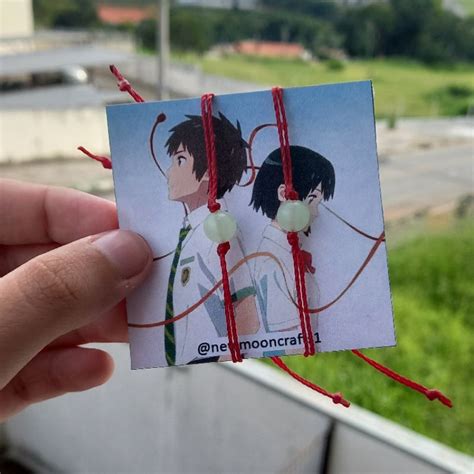 Pulseiras Da Amizade Casal Your Name Akai Ito Brilha No Escuro Verde