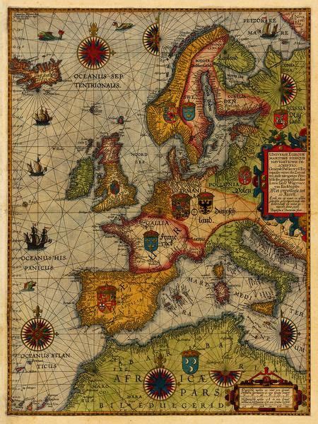 Europe 1592 Waghenaer Sea Chart Battlemaps Us Old World Maps Old