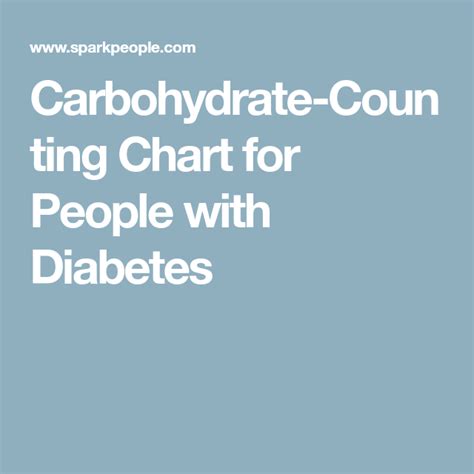 Carbohydrate Counting Chart For People With Diabetes Diabetes