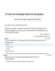 Knowledge Check 1 Docx 1 0 Check Your Knowledge Module One Non