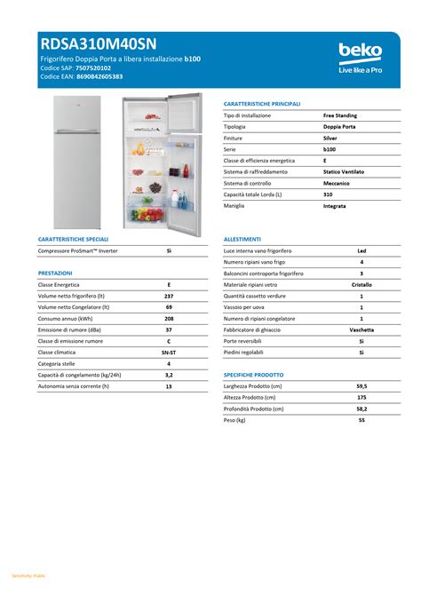 Beko Rdsa310m40sn 2 Door Refrigerator Instruction Manual