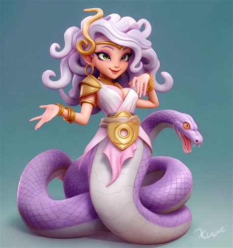 Medusa, Long Yun | Game character design, Character design, Casual art