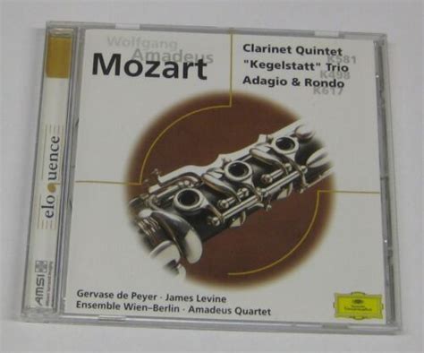 MOZART CLARINET QUINTET K581 TRIO FOR PIANO CLARINET K498 ADAGIO AND