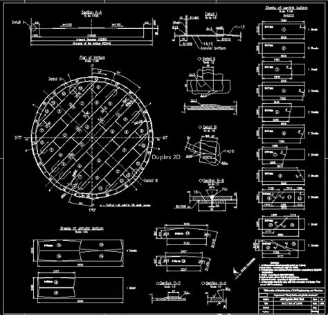 Bottom Shell Of Steel Storage Tank Dwg Block For Autocad Designs Cad