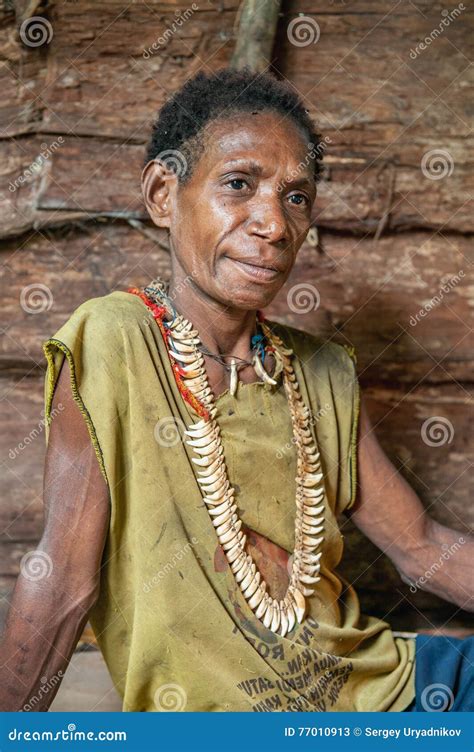 The Portrait Korowai Man Hunter With Arrow And Bow Tribe Of Korowai