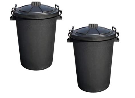 Buy Srendi2 X 85l Litre Black Bins Dusit Bingarden Large Black Plastic