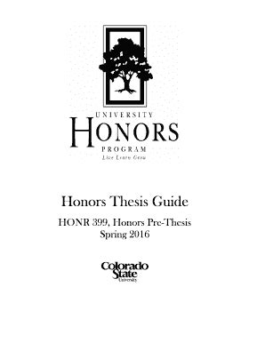 Fillable Online Honors Thesis Guide Fax Email Print Pdffiller