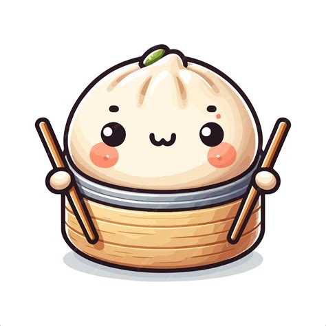 Premium Vector Cute Cartoon Illustration Of A Dim Sum Character