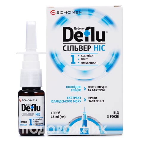 Дефлю (Deflu) сильвер лосьон-спрей для носа, 15 мл: инструкция, цена ...