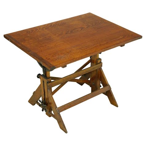 Solid Oak Drafting Table By Hamilton Manufacturing Co W Pine Top For