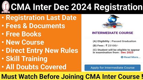 Cma Inter Registration Process Dec Cma Inter Registration