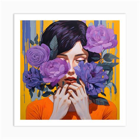 Between Purple Flowers Art Print By Nora Gad Fy