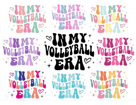 In My Volleyball Era Svg Bundle Groovy Letters Volleyball Shirt Svg Art Design For Volleyball