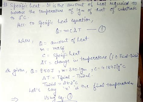 Solved What Is The Final Temperature In C Of 370 1 G Of Water