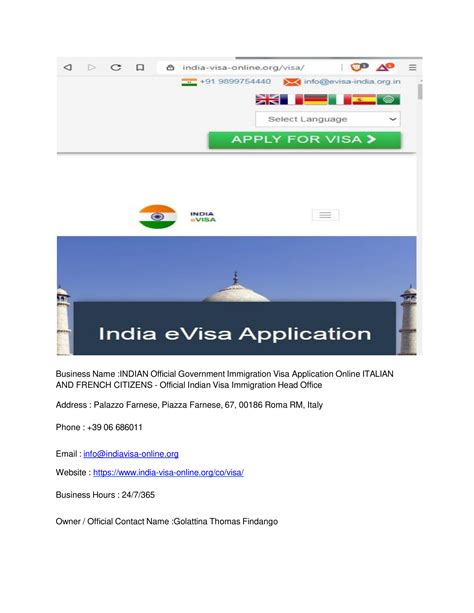 Indian Official Government Immigration Visa Application Online Italian