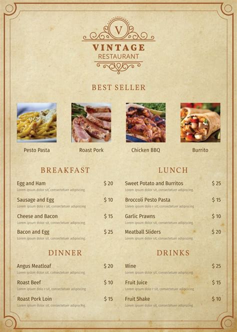 Restaurant Menu - 56+ Free Templates in Google Docs, Pages, PSD | Free ...