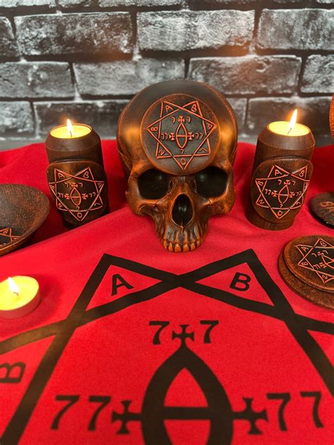 Babalon Skull Thelema Crowley Babalon Sigil Altar Tool Witch Home Decor