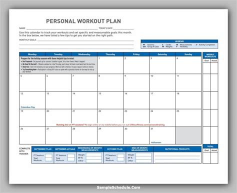 44 Free Workout Schedule Template Excel Word And Tips To Find It