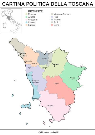 Cartina Muta Fisica E Politica Della Toscana Da Stampare