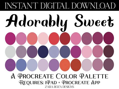 20 Procreate Color Palette Bundle Pack VOL 12 Set 20 Palettes With