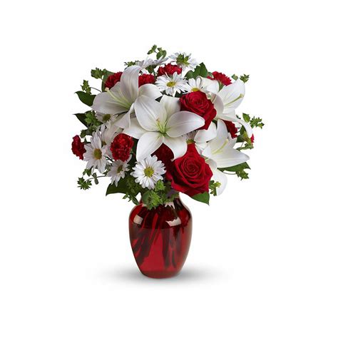 Glass Vase with Red and White Roses – Creta Demo