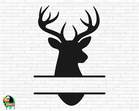 Deer Split Monogram Svg Deer Head Svg Deer Hunting Svg Buck Head Svg