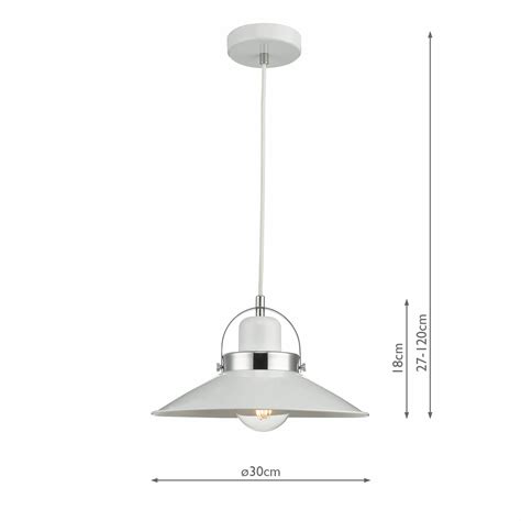 Lido White And Chrome Refined Scandi Pendant Lightbox