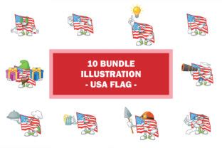 USA Flag Bundle Graphic By KongVector2020 Creative Fabrica