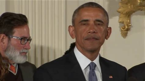 President Obama Tears Up During Gun Control Speech Bbc News Youtube