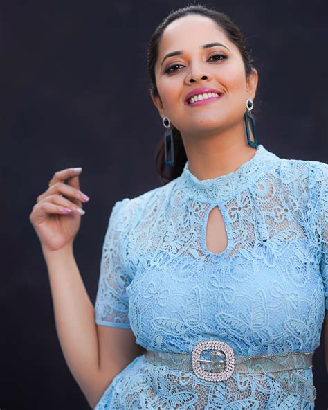 Anchor Anasuya Bharadwaj Latest Photoshoot Stills In Blue Dress Movie