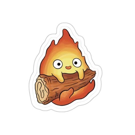 Calcifer Fire Demon Kawaii Happy Cute Fire Sticker Studio Ghibli Gift