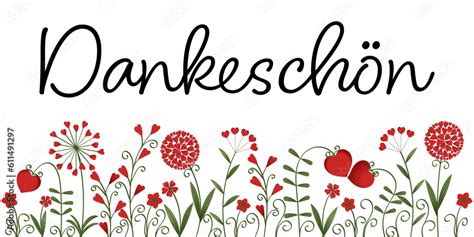 Dankesch N Schriftzug In Deutscher Sprache Danksagungsbanner Mit