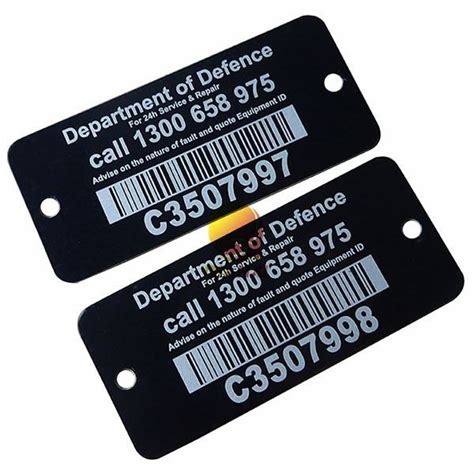 Customized Metal Serial Number Plates QR Code Barcode Tags Aluminium