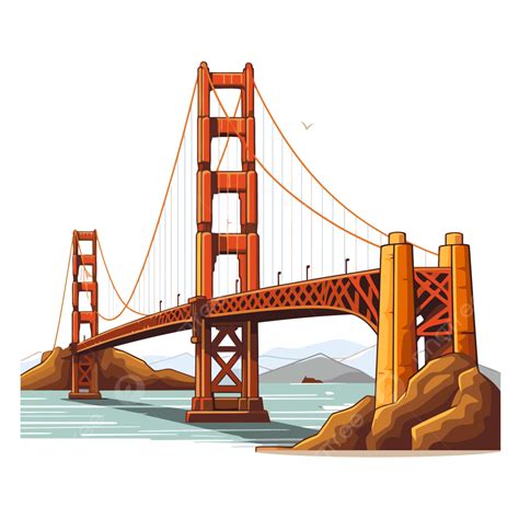 Golden Gate Bridge Clipart Golden Gate Bridge In Illustration Cartoon ...