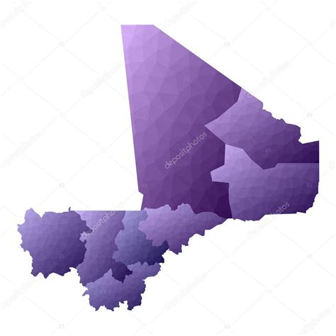 Mapa De Malí Esquema De País De Estilo Geométrico Atractiva Ilustración