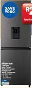 Hisense L Titanium Inox Finish Bottom Freezer Fridge With Water