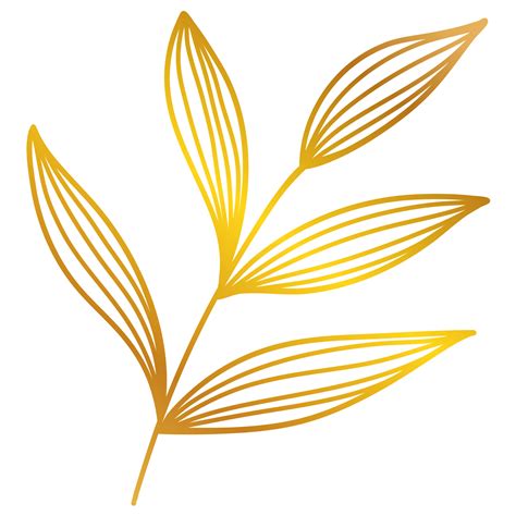 Golden Leaves Line Art 13077992 Png