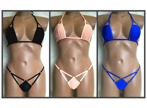 Exotic Dancewear Thong Bikini Set Stripper Outfits Etsy