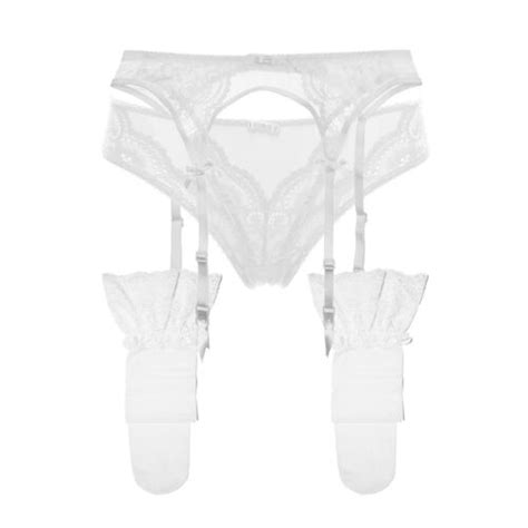 Embroidery Lace Suspender Belt Stocking Underwear Set Sexy Lingerie Pc Ebay