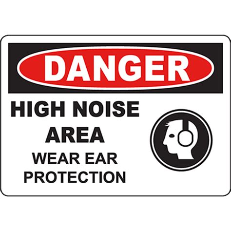 Danger High Noise Area Wear Ear Protection Sign Graphic Products