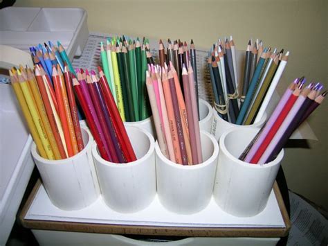 Organizing A Large Set Of Colored Pencils Colored Pencil Storage Pencil Storage Diy Pencil